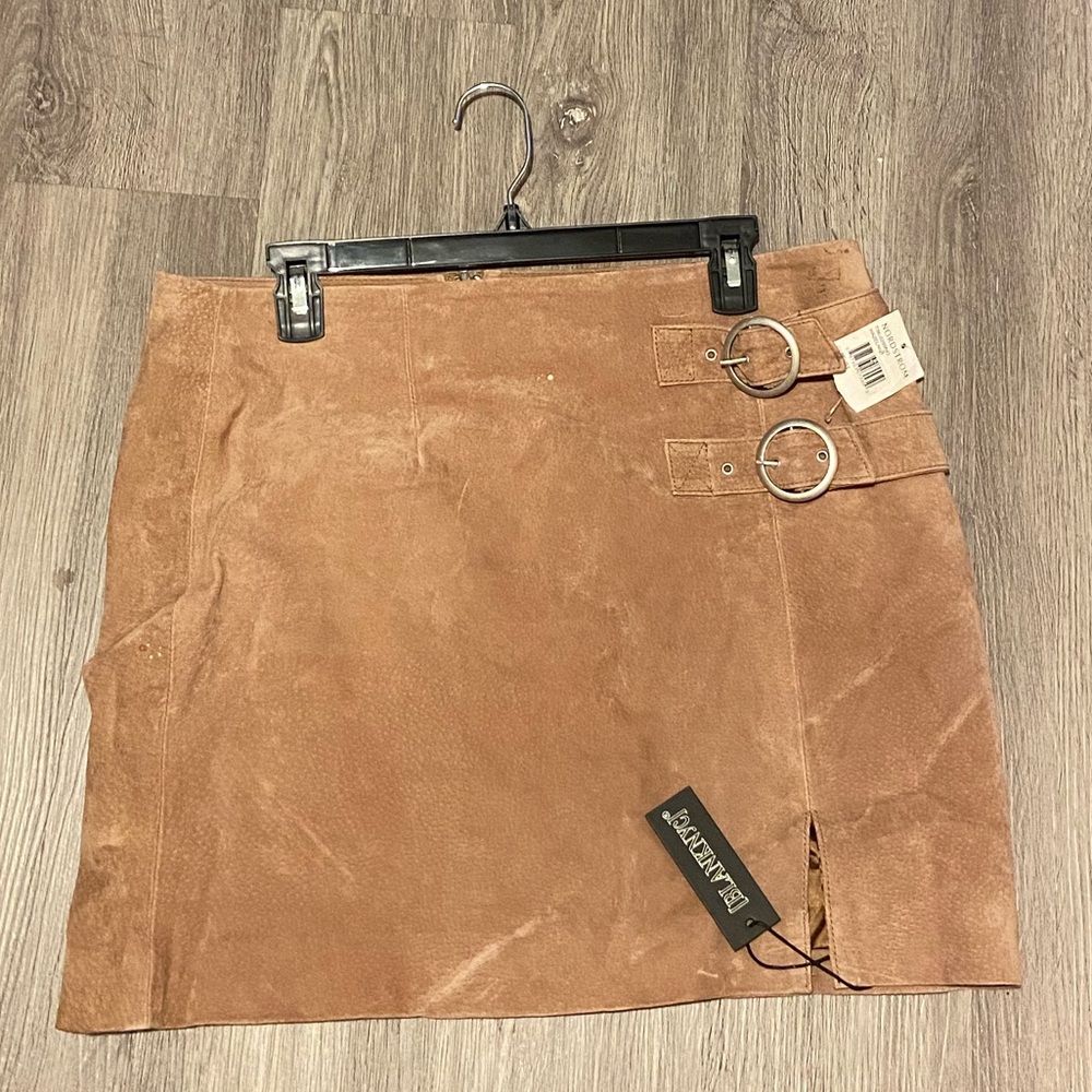 Nordstrom - Suede Double Buckle Skirt